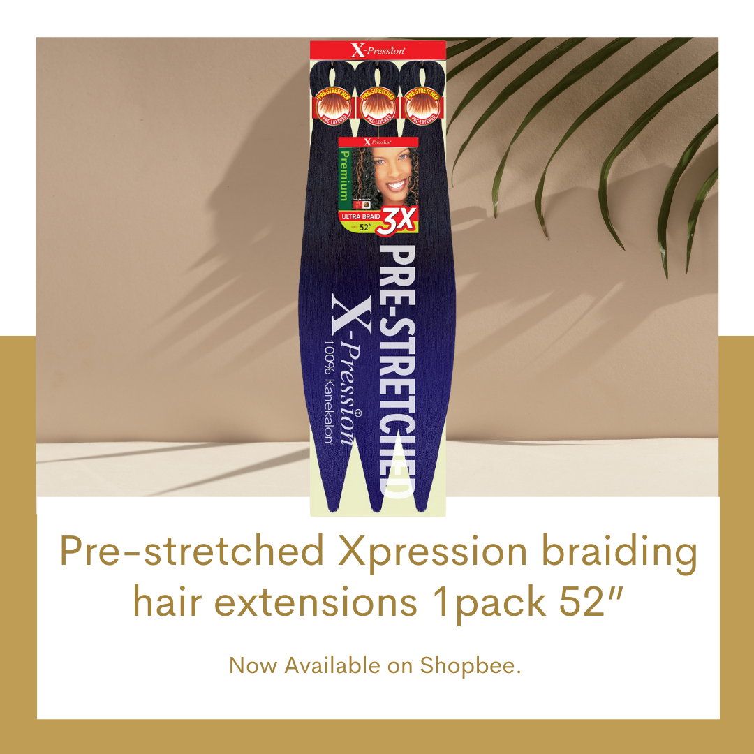 Pre-stretched Xpression braiding hair extensions 1pack 52”