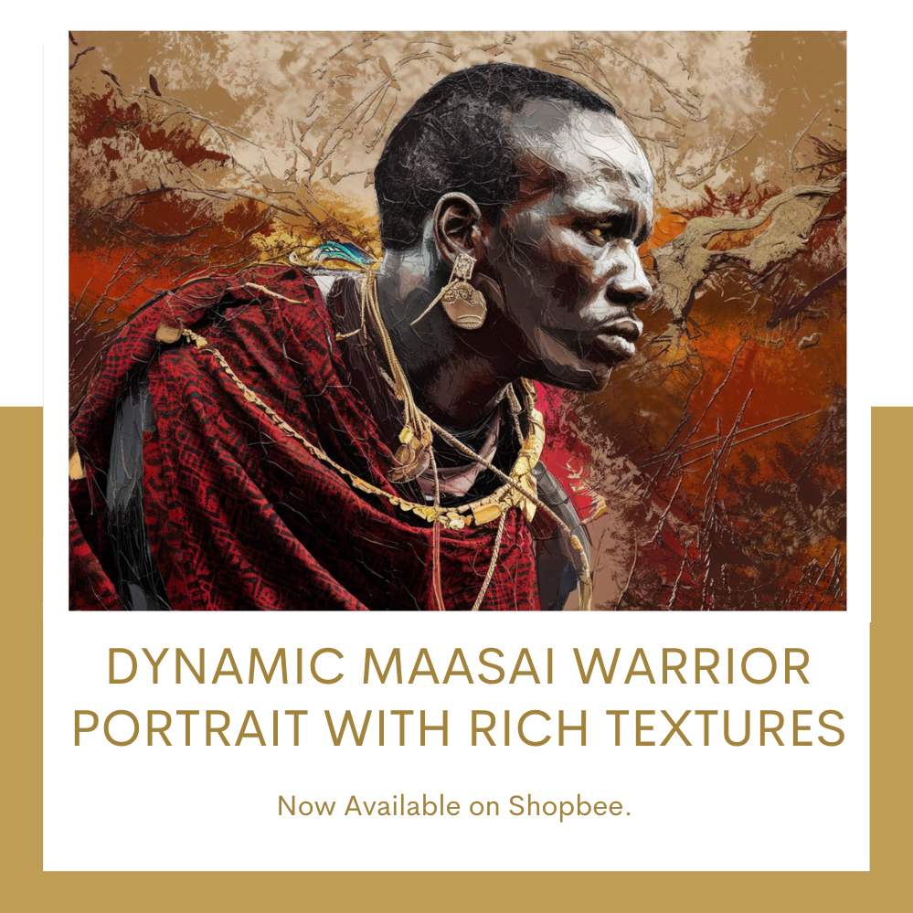 Dynamic Maasai Warrior Portrait with Rich Textures