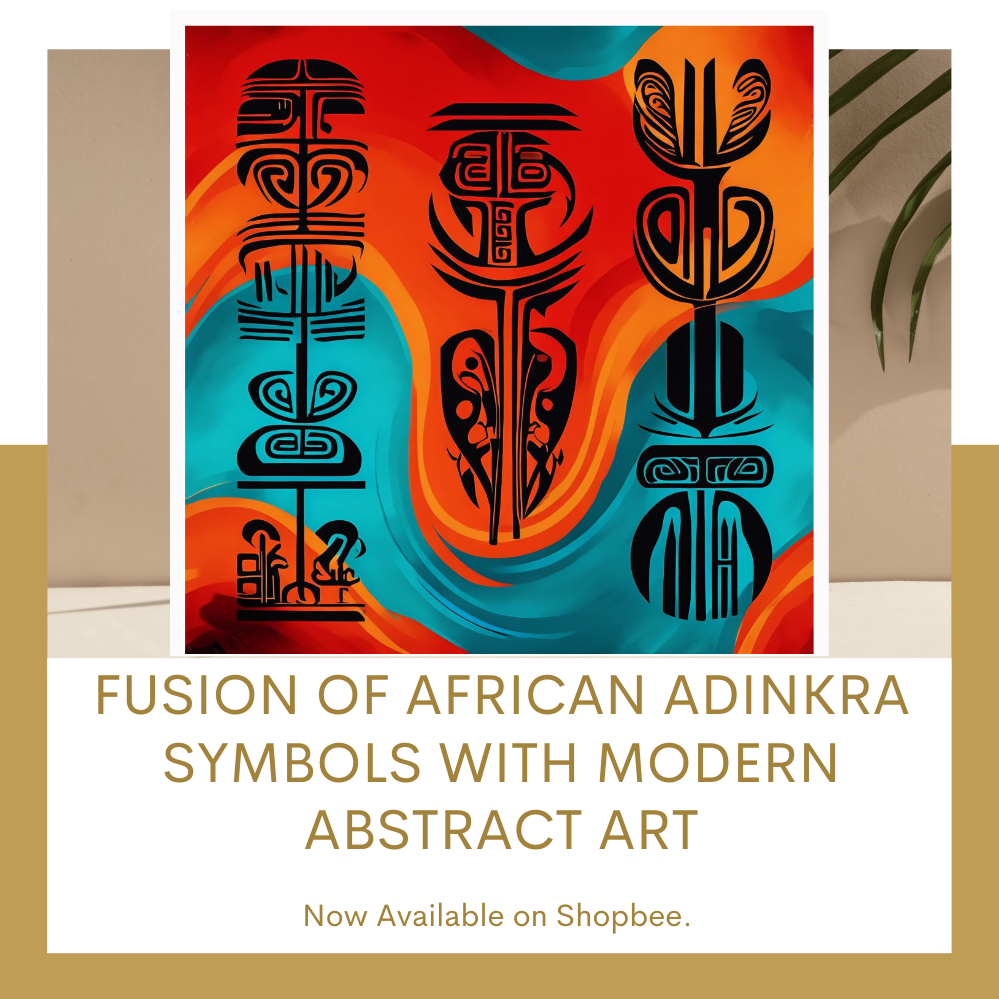 Fusion of African Adinkra Symbols with Modern Abstract Art