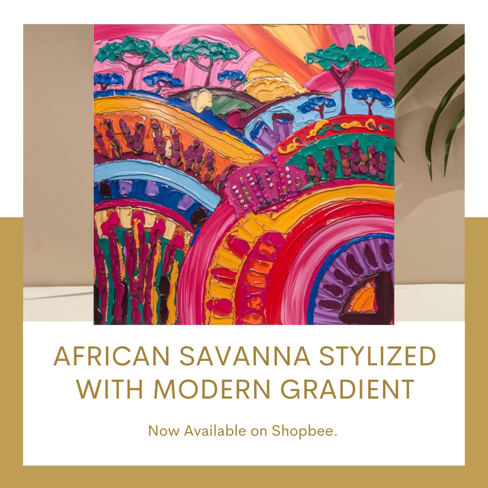 African Savanna Stylized with Modern Gradient