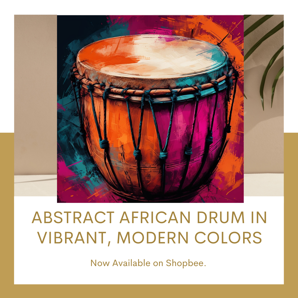 Abstract African Drum in Vibrant, Modern Colors