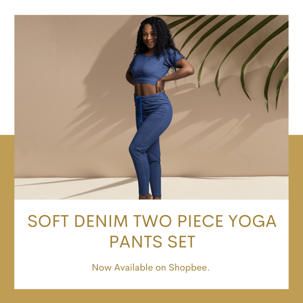 Soft Denim Two piece Yoga Pants Set